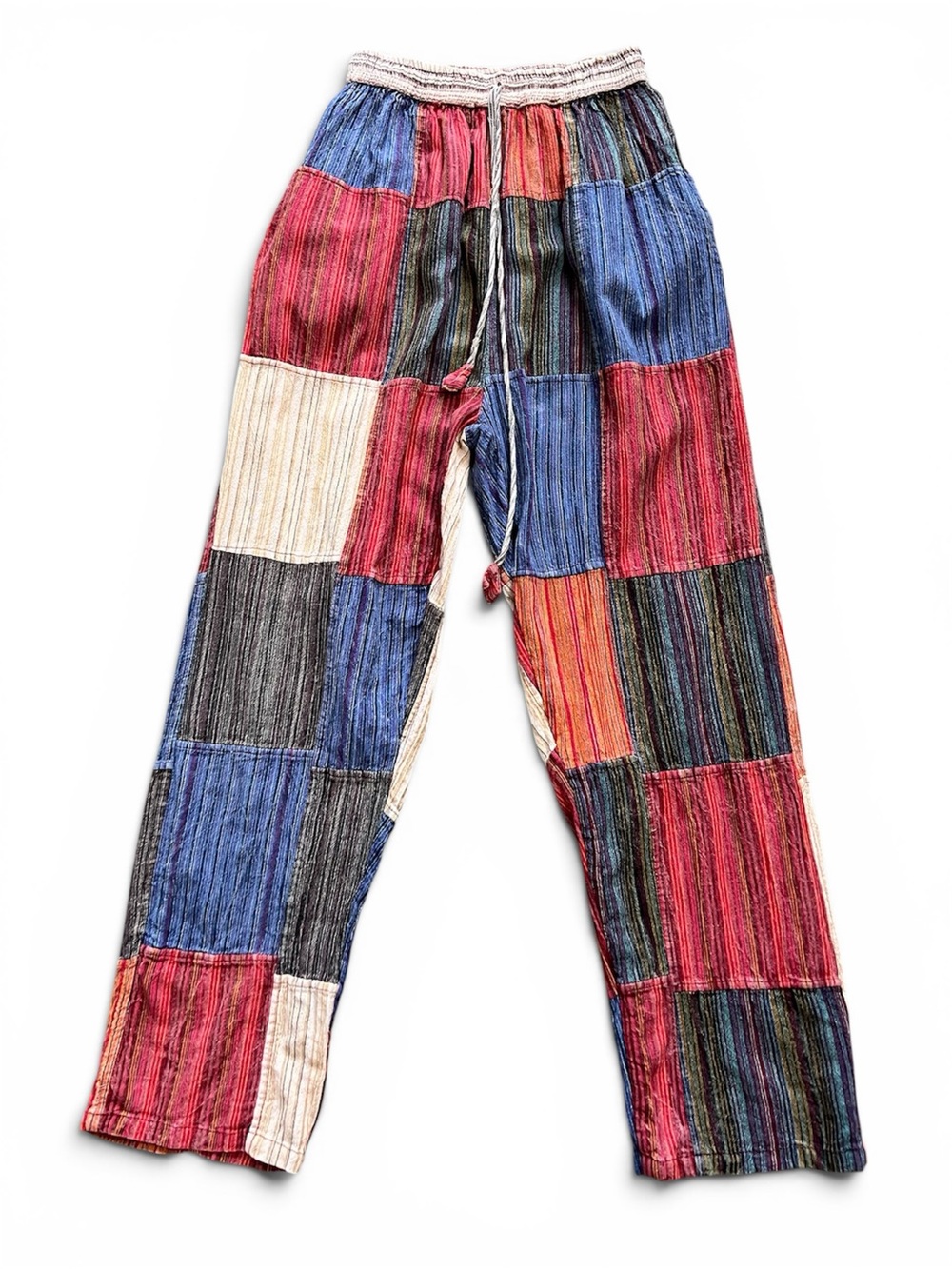 Shop Therapy Size XXL Multicolor Patchwork Boho Festival Elastic Waist Pants